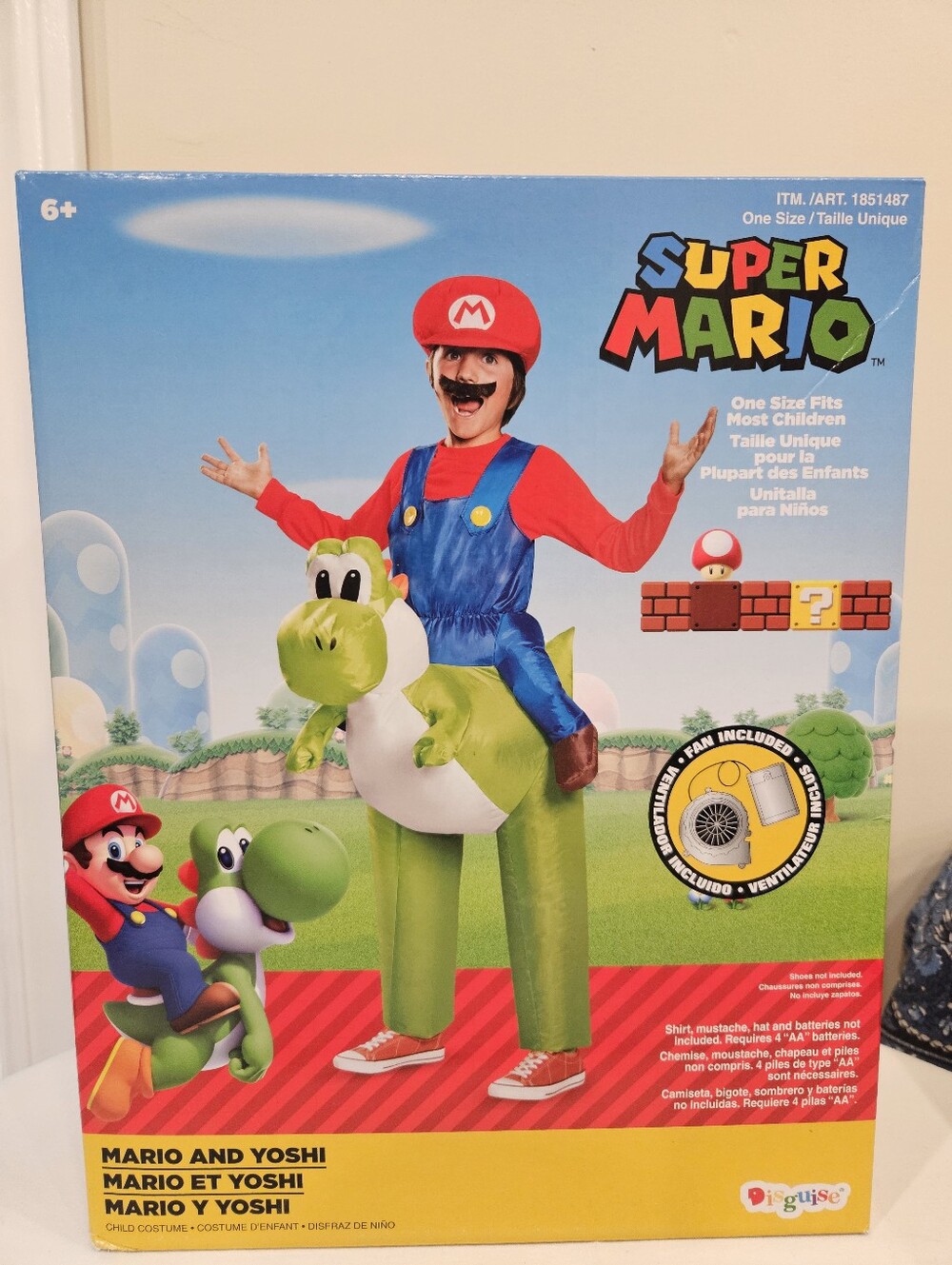 Disguise Costumes Super Mario Riding Yoshi Child Inflatable Costume